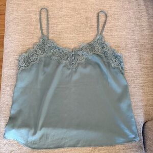 Abercrombie & Fitch Blue Lace Trim Tank Top